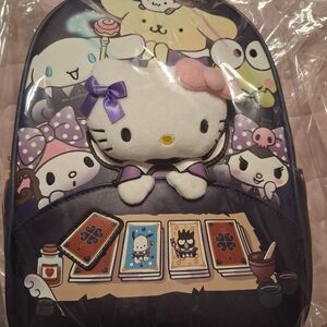 Her Universe Dark Purple Backpack with Hello Kitty and Friends